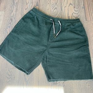 Green corduroy shorts